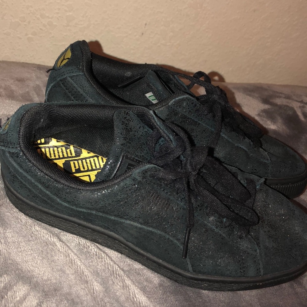 Puma black sneakers, and look way cuter in person
